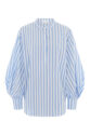 Invisible Mannequin photograph of striped blue and white shirt packshot